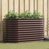 Gossi pat ridicat pentru gradina, maro, 160x80x81 cm, otel galvanizat