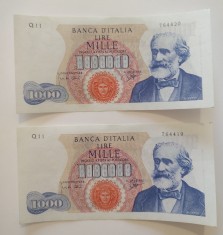 Italia - 1000 Lire 1962 - serii consecutive