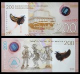 NICARAGUA █ bancnota █ 200 Cordobas █ 2022 █ P-213 █ POLYMER █ UNC █ necirculata