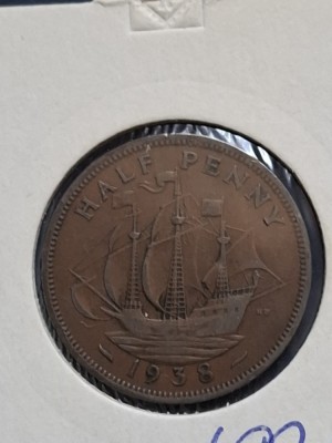 Half penny 1938 foto