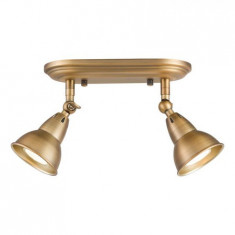 Corp de iluminat tip spot Nathaniel 2 Light Plate Spotlight Aged Brass