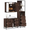 VidaXL Set mobilier de baie, 3 piese, stejar maro, lemn prelucrat 3301144