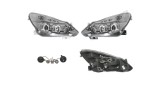 Set faruri Opel Corsa D, 07.2011, montare fata, stanga+dreapta, cu fiber-optic Lampa pozitie; H1+H1; manual/electric; transparent, argintiu; fara