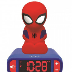 Ceas desteptator digital cu lumina de noapte, Lexibook, Spiderman