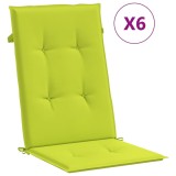 Cumpara ieftin Perne scaun cu spatar inalt, 6 buc., verde, 120x50x3 cm, textil