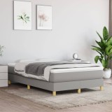 vidaXL Cadru de pat box spring, gri deschis, 120x200 cm, textil