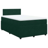 Cumpara ieftin Pat box spring cu saltea, verde inchis, 120x200 cm, catifea
