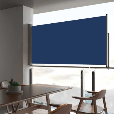 Copertină laterală retractabilă de terasă, albastru, 80x300 cm foto