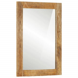VidaXL Oglindă de baie, 50x70x2,5 cm, lemn masiv de mango și sticlă