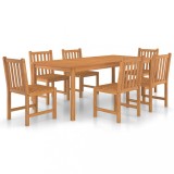 Set mobilier gradina, 7 piese, lemn masiv de tec