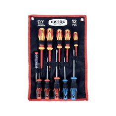 EXTOL PREMIUM set ?urubelni?e izolate 1000V+neizolate, 6+5 buc; cu detector de tensiune, suport plastic+husa nylon foto