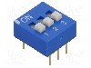 Intrerupator DIP, 2 pozitii, montare THT, 3 sectiuni, ECE - EDG103S