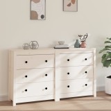 vidaXL Servantă, alb, 140x35x80 cm, lemn masiv de pin