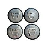 Set 4 capace roti 65mm exterior, 58mm interior Dacia argintii compatibil/inlocuitor janta aliaj