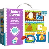 Puzzle bebe Trefl Sorteaza Formele, 12 piese educative multicolore