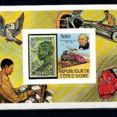 Cote Divoire 1979 - Rowland Hill, trenuri, colita ndt neuzata