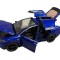 Macheta metal Tesla X albastra, sunet, lumini, deschide usile 1:28