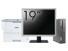 Pachet Calculator Second Hand LENOVO ThinkCentre M910s SFF, Intel Core i3-6100 3.70GHz, 8GB DDR4, 256GB SSD + Monitor 19&amp;quot; &amp; Imprimanta Brother HL