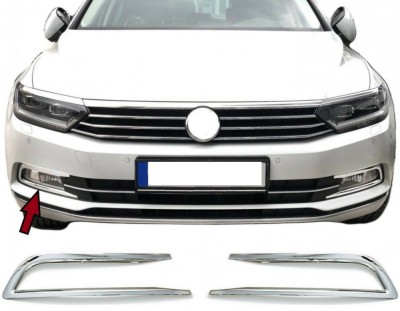 Ornamente crom inox pentru proiectoare Vw Passat B8 2014-2020 foto