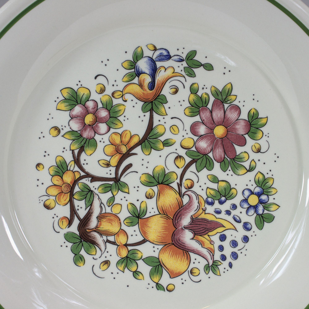Farfurie vintage cu flori ceramica Italia Gualdo Tadino pictata manual |  Okazii.ro
