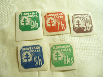 Set Timbre Cifra 1939-1941 Slovacia ,10 val. nedantelate foto