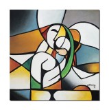 Cumpara ieftin Tablou abstract indragostiti pictat manual, Iubire, 70x70cm ulei pe panza, Constantin Feraru