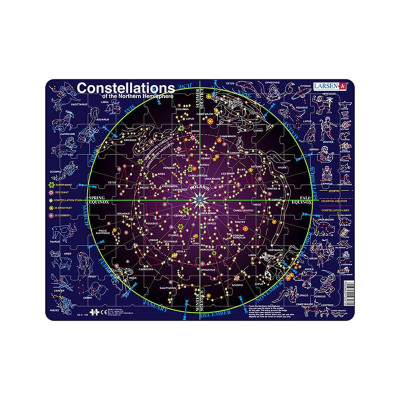 Puzzle maxi Constelatii, orientare tip vedere, 70 de piese, engleza, Larsen EduKinder World foto