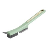 Perie de sarma pentru bucatarie, flippy, din doua bucati, maner lung cu gaura de prindere, peri din otel, anti-reziduu, anti-murdarie, 24.5x2.7x6.7cm,