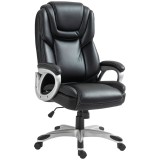 HOMCOM Fotoliu de birou fauteuil de bureau cu funcție de balans role pivotante 360&deg; 66 x 75,5 x 115,5-124,5 cm negru | Aosom Romania