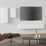 vidaXL Set dulap TV, 4 piese, alb, lemn prelucrat