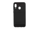 Husa pentru Samsung Galaxy A20e Perfect Fit insertii de carbon negre