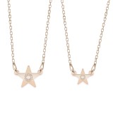 Little Star - Set coliere personalizate cu steluta din argint 925 placat cu aur roz