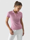 Tricou polo slim pentru femei - roz pudrat, 4F Sportswear