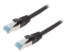 Patch cord Ethernet S/FTP 6a 15m negru foto