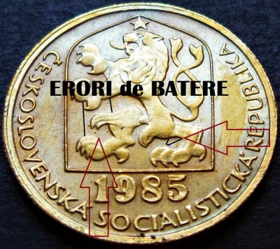 Moneda 20 HALERU - RS CEHOSLOVACIA, anul 1985 *cod 2011 A = ERORI BATERE foto