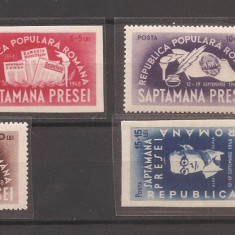 ROMANIA 1948. LP 242 - Saptamina presei democrate. dantelat si nedantelat, MNH