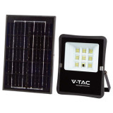 Reflector LED V-tac cu incarcare solara, 6W, lumina rece, 6400K, telecomanda