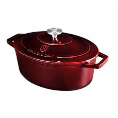 Oala fonta cu capac, ovala, 32 cm Burgundy Berlinger Haus BH 6519