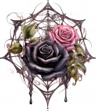 Cumpara ieftin Sticker decorativ, Trandafiri, Negru, 69 cm, 1343STK-13