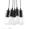 Lampă Suspendată Diego Neagră Pvc 5 Becuri Neregulate Modernă De Interior