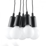 Lampă Suspendată Diego Neagră Pvc 5 Becuri Neregulate Modernă De Interior