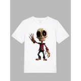 Tricou alb, Schelo, bumbac 100%
