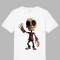 Tricou alb, Schelo, bumbac 100%