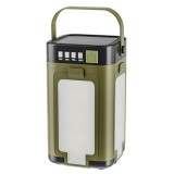 Lampa pentru Camping, Flippy, Lampa Reincarcabila Solar/Retea, Tip Felinar 4 Laturi si Lanterna in Baza, Impermeabila, 12.5 x 7 x 7 cm, Verde