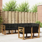 Cumpara ieftin Set de canapele de exterior 8 buc. 7-Locuri Natural si Negru