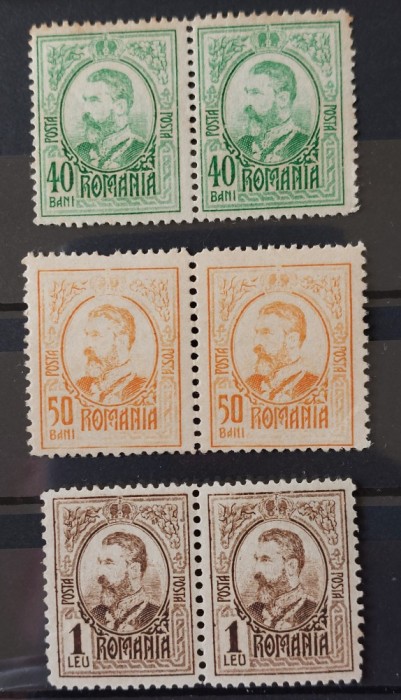 Romania 1908 - Perechi Carol l ,,Gravate&#039;&#039; deparaiate