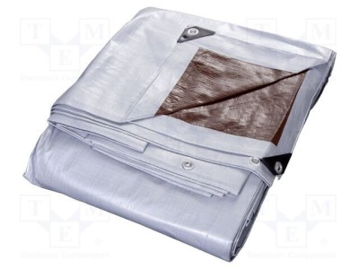 Tarpaulin PLAST 6m x 5m polietilenă argintiu-maro 210g/m2 foto