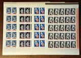 TIMBRE ROMANIA LP632/1966 COSMONAUTICA I -SET 4 COLI 25 TIMBRE -MNH