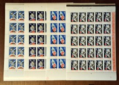 TIMBRE ROMANIA LP632/1966 COSMONAUTICA I -SET 4 COLI 25 TIMBRE -MNH