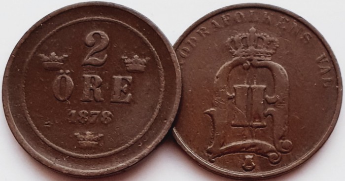 2514 Suedia 2 ore 1878 Oscar II (large letters) km 746